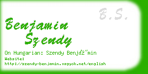 benjamin szendy business card